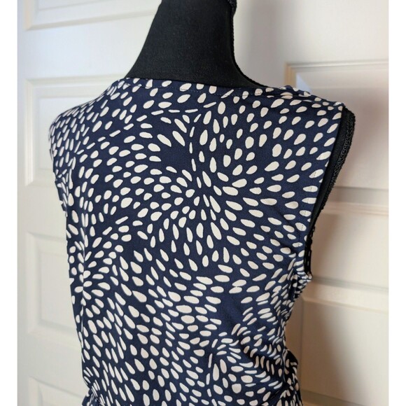 Ann Taylor Loft Size M Dress Sleeveless Stretch Sheath Navy Blue Cocktail Career - Picture 7 of 10